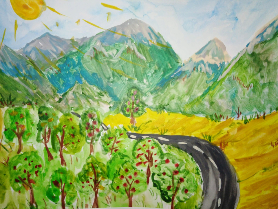 Детский рисунок - Осень в Адыгее
