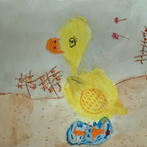 Рисунок "Утёнок в лужице" на конкурс "Конкурс детского рисунка "Любимое животное - 2018""