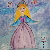 Рисунок "Девочка зима"