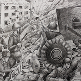 Рисунок "Бой на городских улицах" на конкурс "Конкурс детского рисунка “75 лет Великой Победе!”"