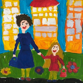 Рисунок "На шопинг с мамой" на конкурс "Конкурс творческого рисунка “Моя Семья - 2019”"