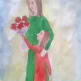 Рисунок "Мои любимые сестра и мама" на конкурс "Конкурс творческого рисунка “Свободная тема-2021”"