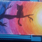 Рисунок "Кот встречает утро" на конкурс "Конкурс творческого рисунка “Свободная тема-2021”"