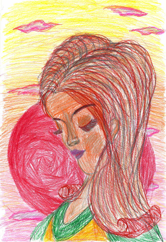 Детский рисунок - Богиня Осень