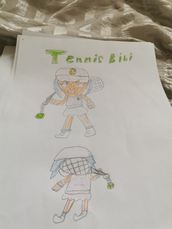 Детский рисунок - теннис Биби