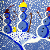 Рисунок "Весёлые снеговички" на конкурс "Конкурс детского рисунка “Новогодняя Открытка-2019”"