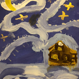 Рисунок "Волшебная зимняя ночь" на конкурс "Конкурс творческого рисунка “Свободная тема-2022”"
