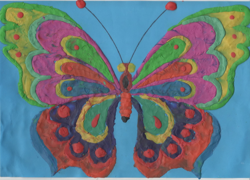 Детский рисунок - Бабочка Эвелинка