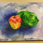 Натюрморт яблоко и тыква зелёная, Аноним Взлом, 11 лет