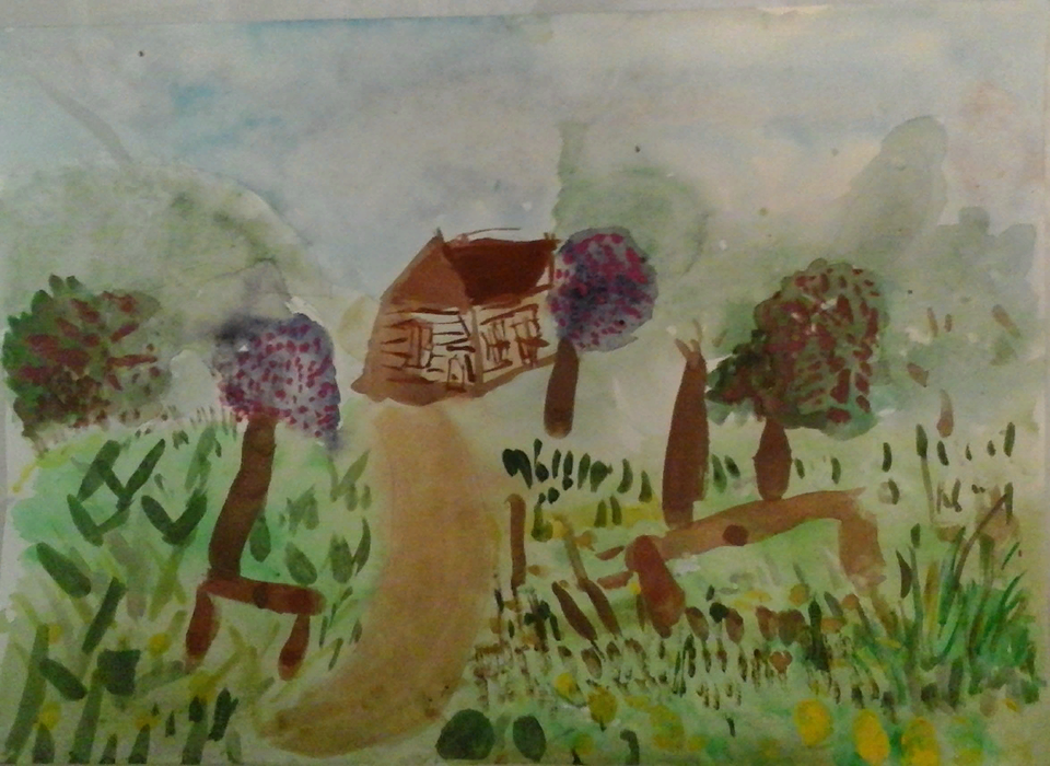 Детский рисунок - Мой поселок Севастьяново
