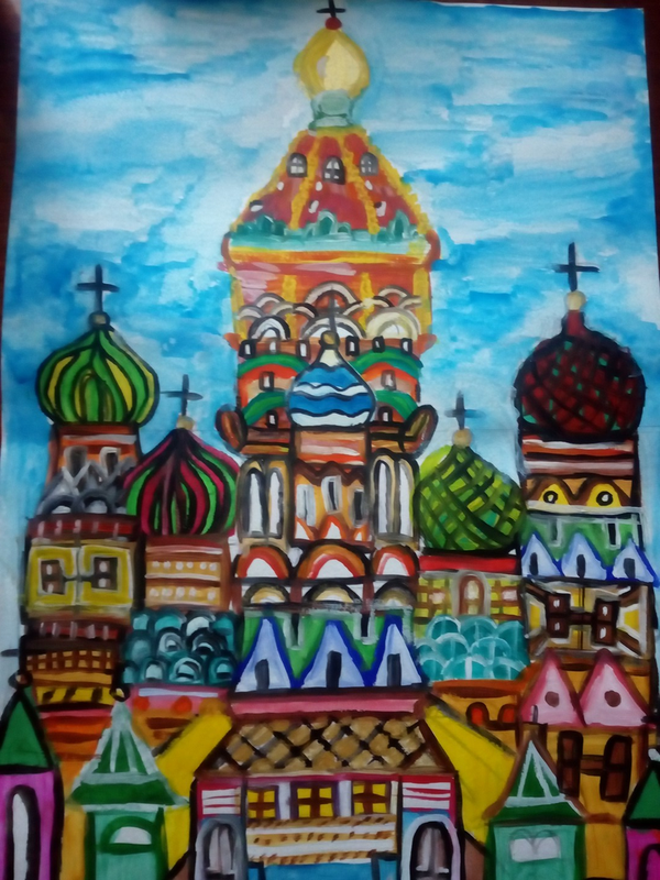 Детский рисунок - Московский кремль