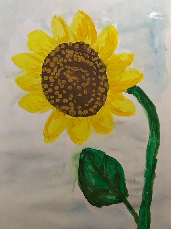 Детский рисунок - Живое солнышко