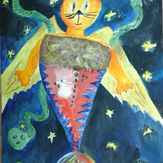 Рисунок "Рыбокот летун из космоса" на конкурс "Конкурс детского рисунка “Таинственный космос - 2018”"