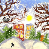 Рисунок "В зимнем парке царство сна" на конкурс "Конкурс творческого рисунка “Свободная тема-2019”"