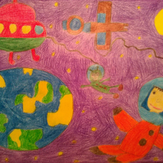 Рисунок "Мой космический мир" на конкурс "Конкурс детского рисунка “Таинственный космос - 2018”"