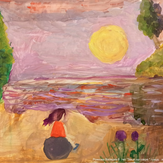 Рисунок "Закат на озере" на конкурс "Конкурс творческого рисунка “Свободная тема-2020”"