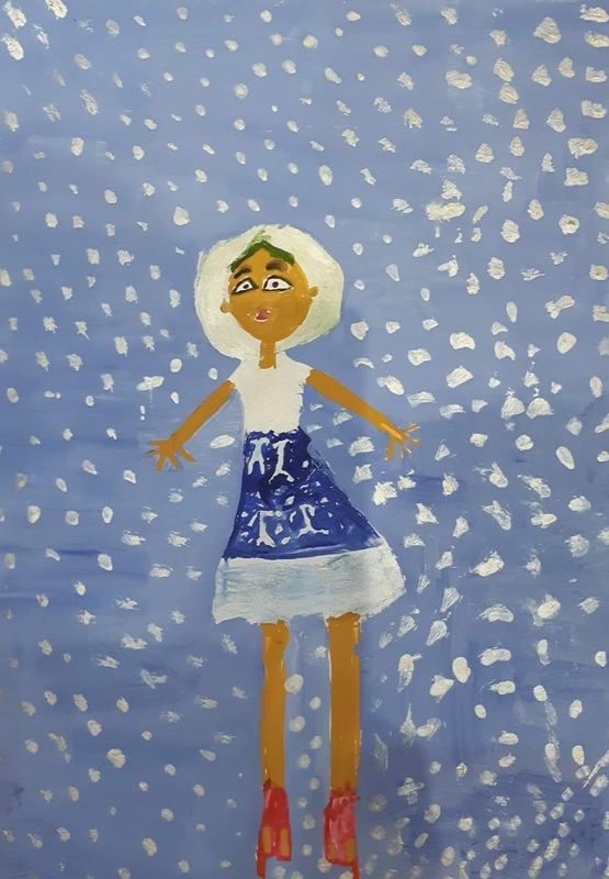 Детский рисунок - Моя снежная мама