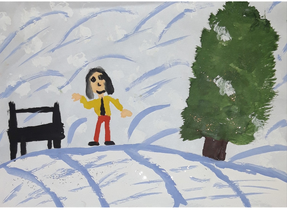 Детский рисунок - Зимний парк