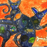 Рисунок "Космо котики" на конкурс "Конкурс творческого рисунка “Свободная тема-2019”"