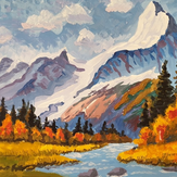 Рисунок "Осень в горах" на конкурс "Конкурс творческого рисунка “Свободная тема-2021”"