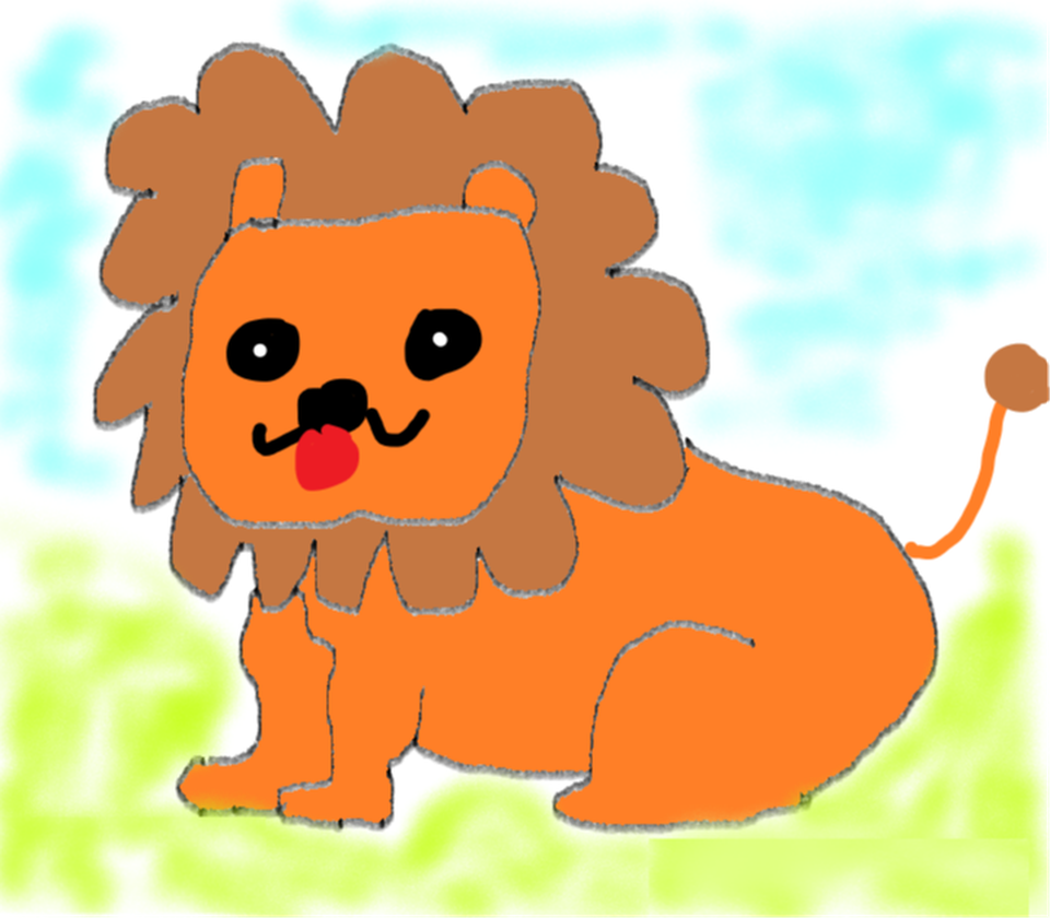 Детский рисунок - Лев