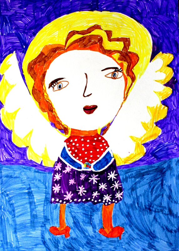 Детский рисунок - Ангел-Хранитель