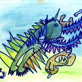 Рисунок "Глокая куздра" на конкурс "Конкурс детского рисунка “Невероятные животные - 2018”"