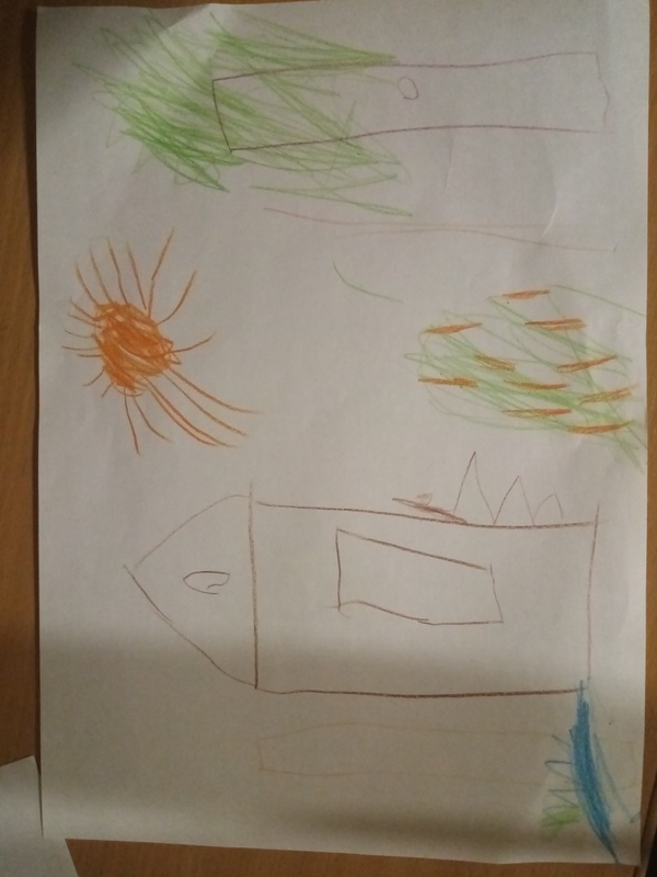 Детский рисунок - Наш летний домик