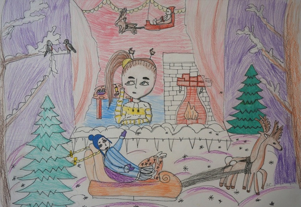Детский рисунок - Новогодние мечты