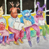 Рисунок "Однажды в метро" на конкурс "Конкурс творческого рисунка “Свободная тема-2022”"