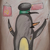 Рисунок "Пингвинный вождь" на конкурс "Конкурс творческого рисунка “Свободная тема-2019”"