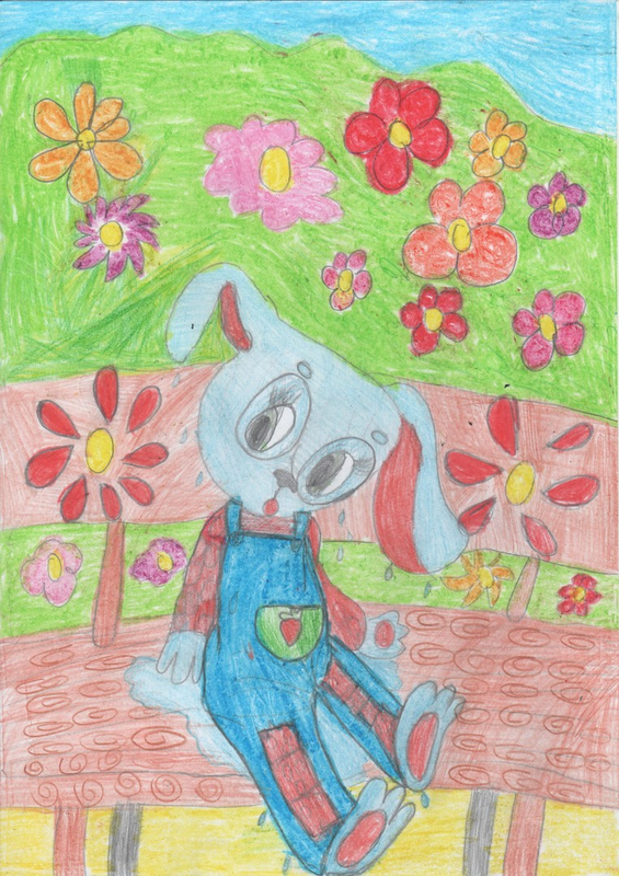 Детский рисунок - Зайка