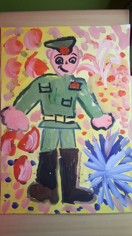 Детский рисунок - Солдат