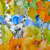 Рисунок "Осенние берёзки" на конкурс "Конкурс творческого рисунка “Свободная тема-2020”"