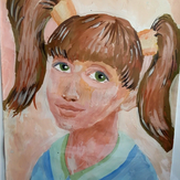 Рисунок "Девочка с хвостиками"