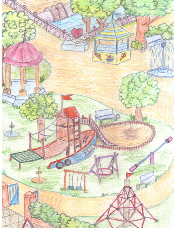 Детский рисунок - Площадка мечты