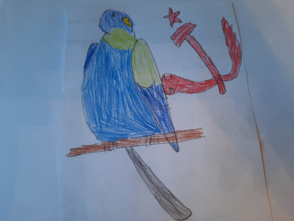 Детский рисунок - Голубь
