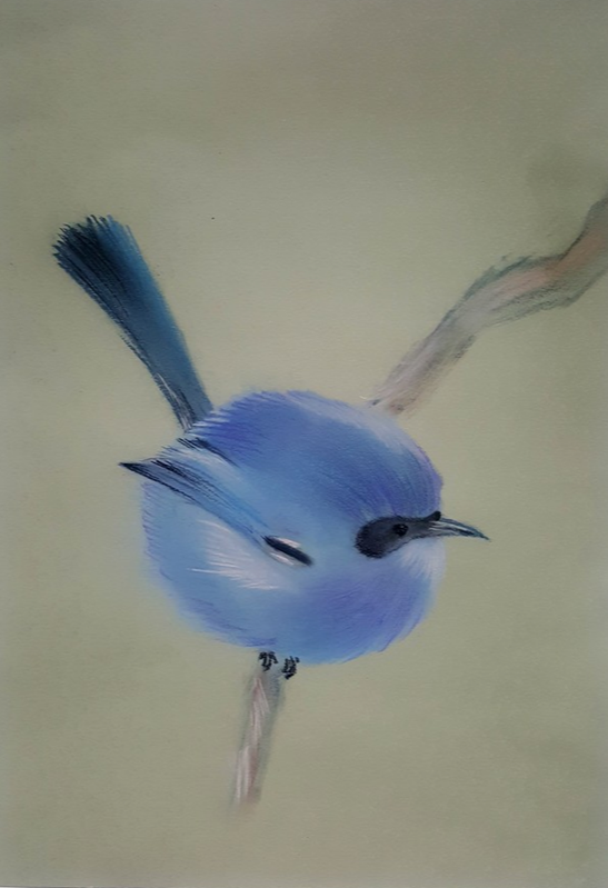Детский рисунок - птица яркая