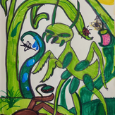 Рисунок "Богомол и хищный лес" на конкурс "Конкурс творческого рисунка “Свободная тема-2021”"
