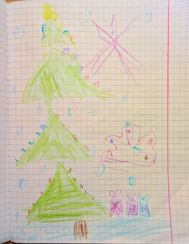Детский рисунок - Новогодняя красота