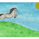 Рисунок "Свободный конь" на конкурс "Конкурс детского рисунка "Любимое животное - 2018""