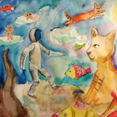 Рисунок "планета кошек" на конкурс "Конкурс детского рисунка “Таинственный космос - 2022”"