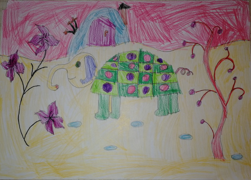 Детский рисунок - Слонопашка
