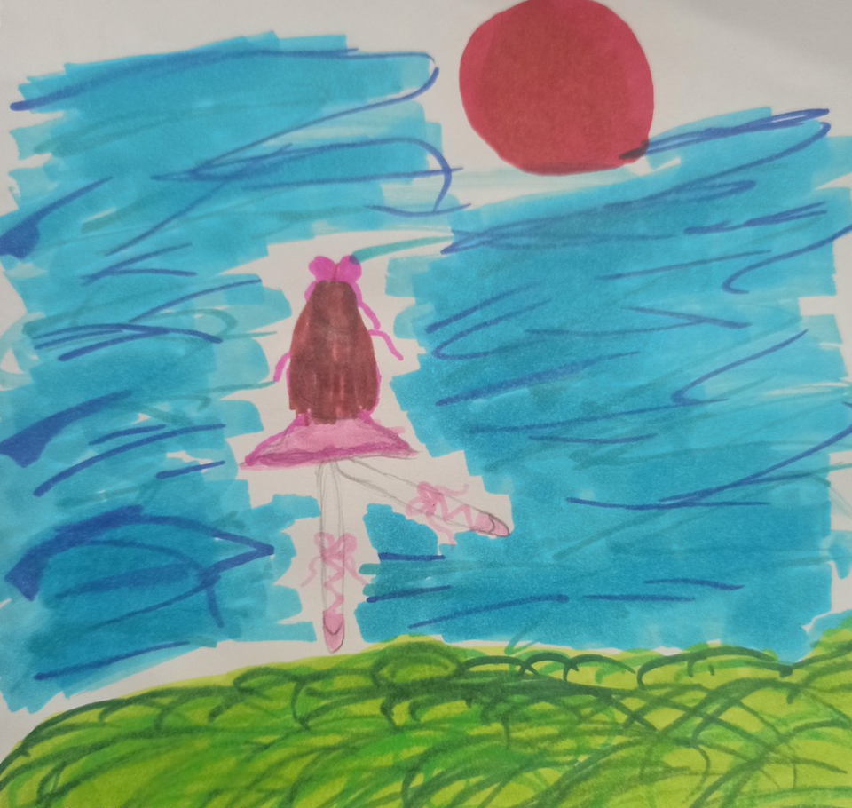 Детский рисунок - Маленькая балерина