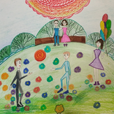 Рисунок "Мир в семье-мир на земле" на конкурс "Конкурс творческого рисунка “Моя Семья - 2019”"