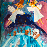 Рисунок "Рождественские ангелы" на конкурс "Конкурс творческого рисунка “Свободная тема-2021”"