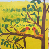 Рисунок "Попугаи в Саванне" на конкурс "Конкурс творческого рисунка “Свободная тема-2021”"