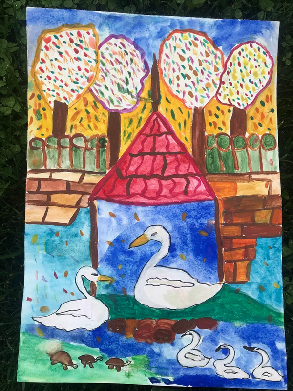 Детский рисунок - Сказочная осень в парке