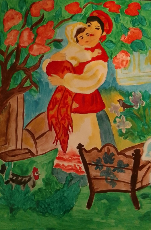 Детский рисунок - Мать казачка