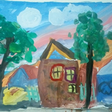 Рисунок "Вечер в деревне" на конкурс "Конкурс творческого рисунка “Свободная тема-2019”"
